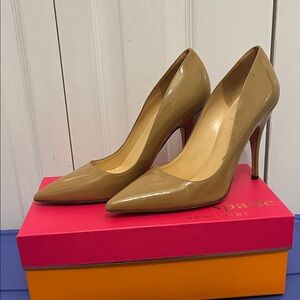 Kate Spade Licorice New Camel Patent Nude Heels Size 9